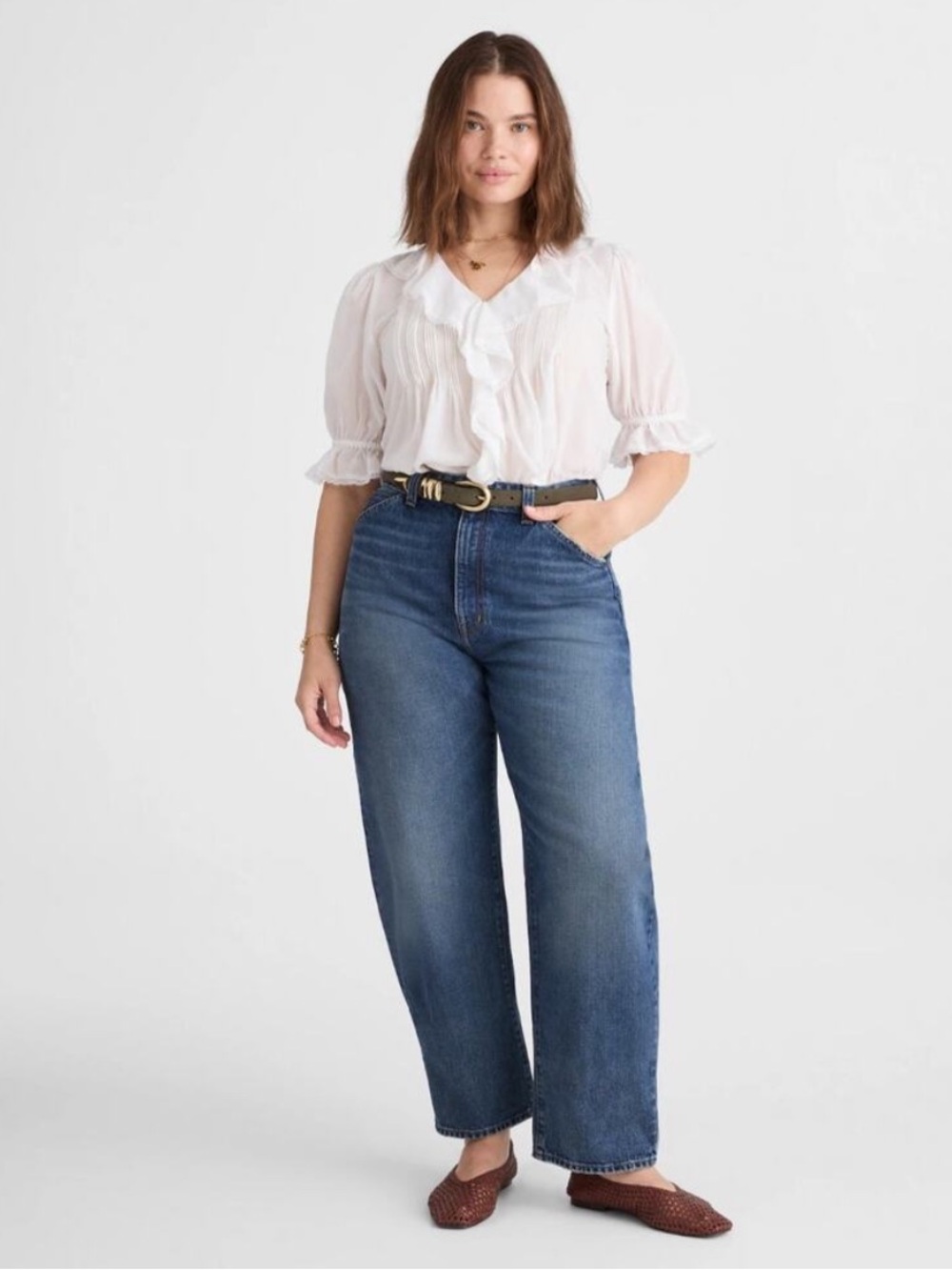 NWOT Madewell The Balloon Jean High Rise Relaxed Dark Wash Rigid Denim